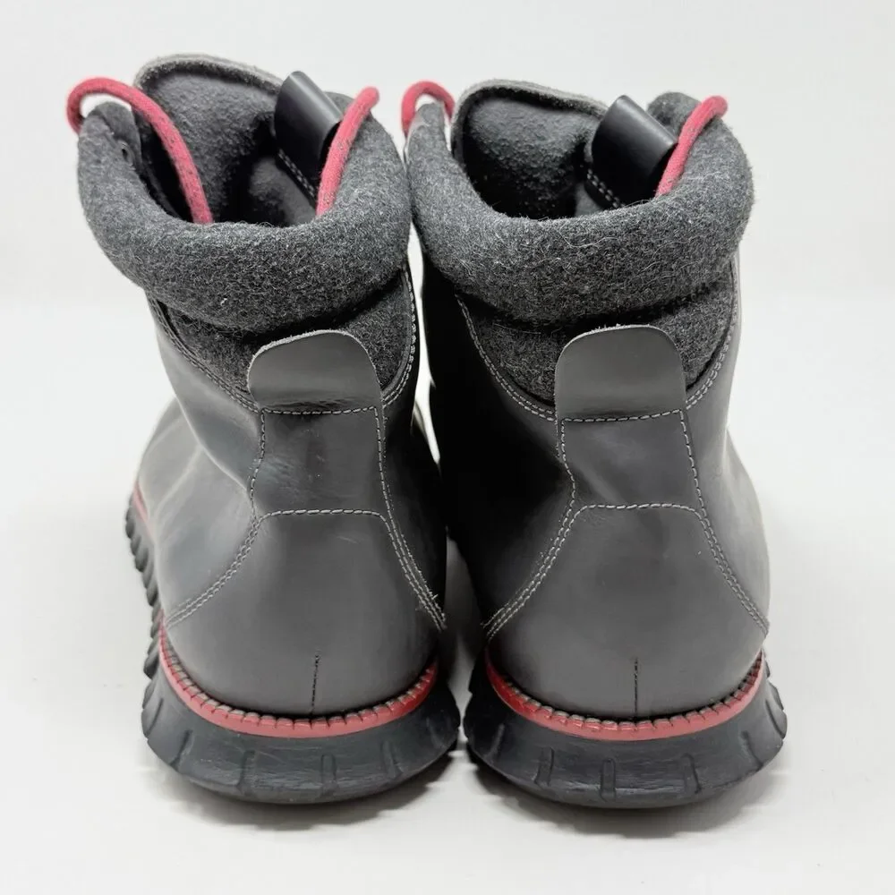 Cole Haan ZeroGrand Water Resistant Hiking Boots Mens 12 M Gray Magnet Leather
